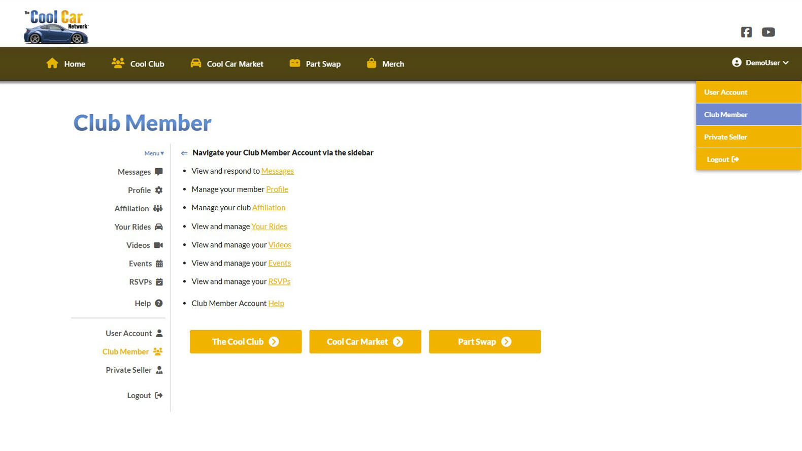 Club Member Account